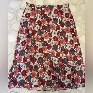 Wilfred Chariot Floral Block Print Midi A Line Skirt